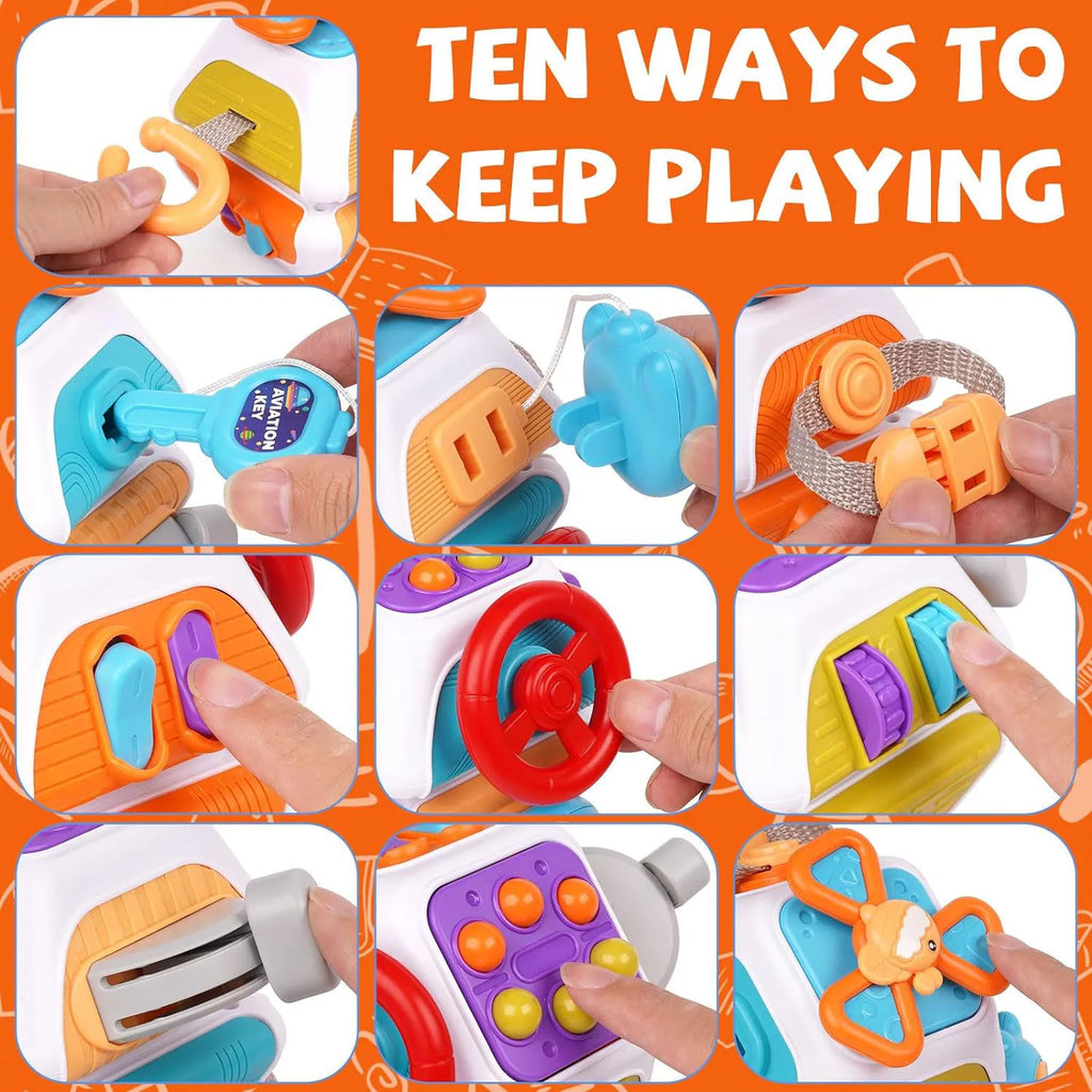 10-in-1 Montessori Busy Cube | Ultimate Travel Fidget Toy
