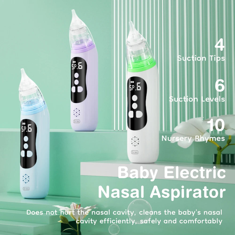 Smart Electric Baby Nasal Aspirator – BPA-Free Nose Cleaner with LCD Display & Soothing Music