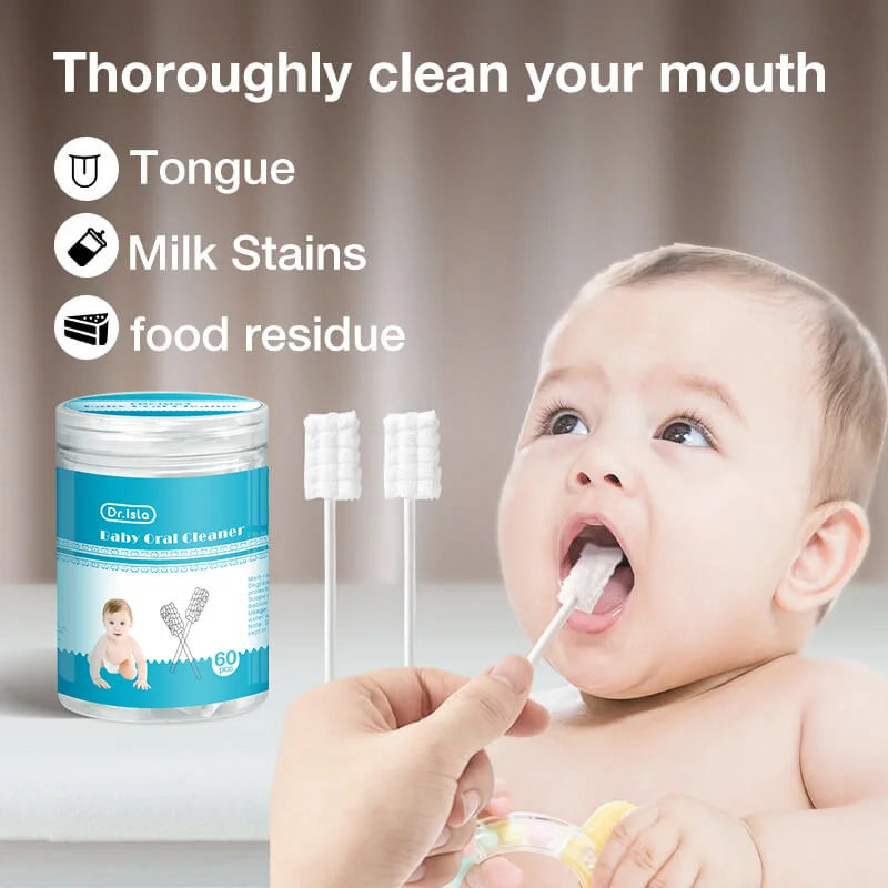 Premium Disposable Baby Oral Cleaning Sticks – Soft Cotton Infant Tongue & Gum Cleaner