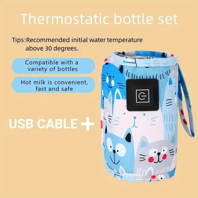 Portable USB Baby Bottle Warmer & Insulated Travel Sleeve