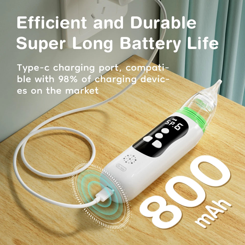 Smart Electric Baby Nasal Aspirator – BPA-Free Nose Cleaner with LCD Display & Soothing Music