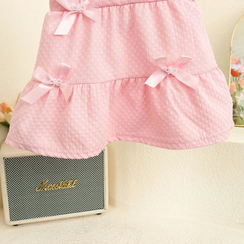 Casual Summer Dress | Solid, Cotton Blend, and Delicate Bow