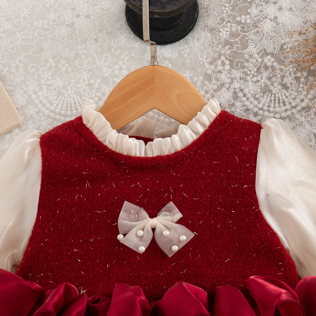 Ball Gown Dress | Winter Elegance and Cozy Full Sleeves