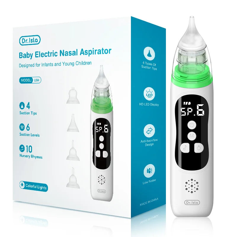 Smart Electric Baby Nasal Aspirator – BPA-Free Nose Cleaner with LCD Display & Soothing Music