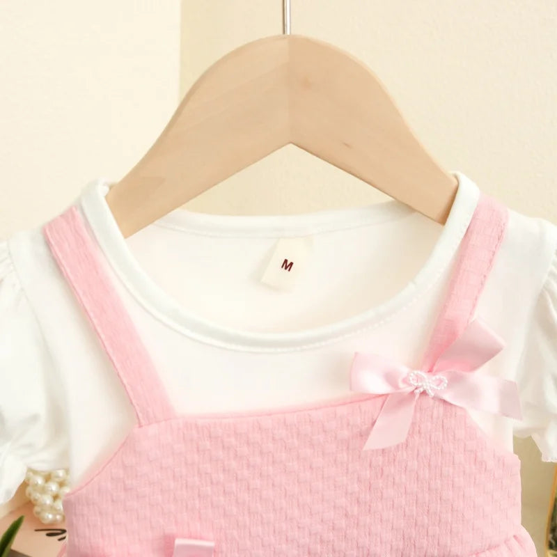 Casual Summer Dress | Solid, Cotton Blend, and Delicate Bow