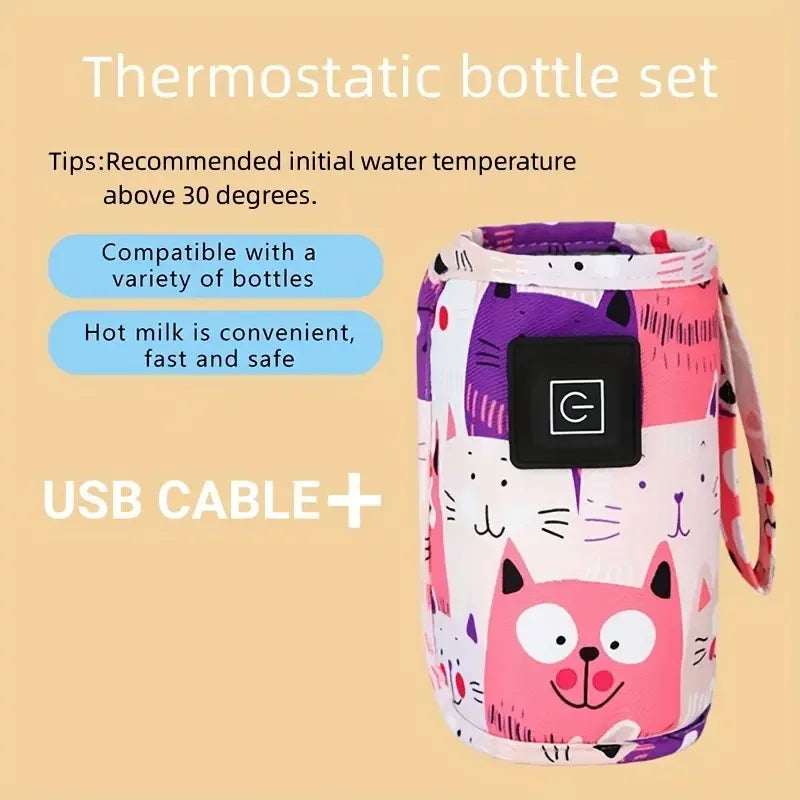 Portable USB Baby Bottle Warmer & Insulated Travel Sleeve